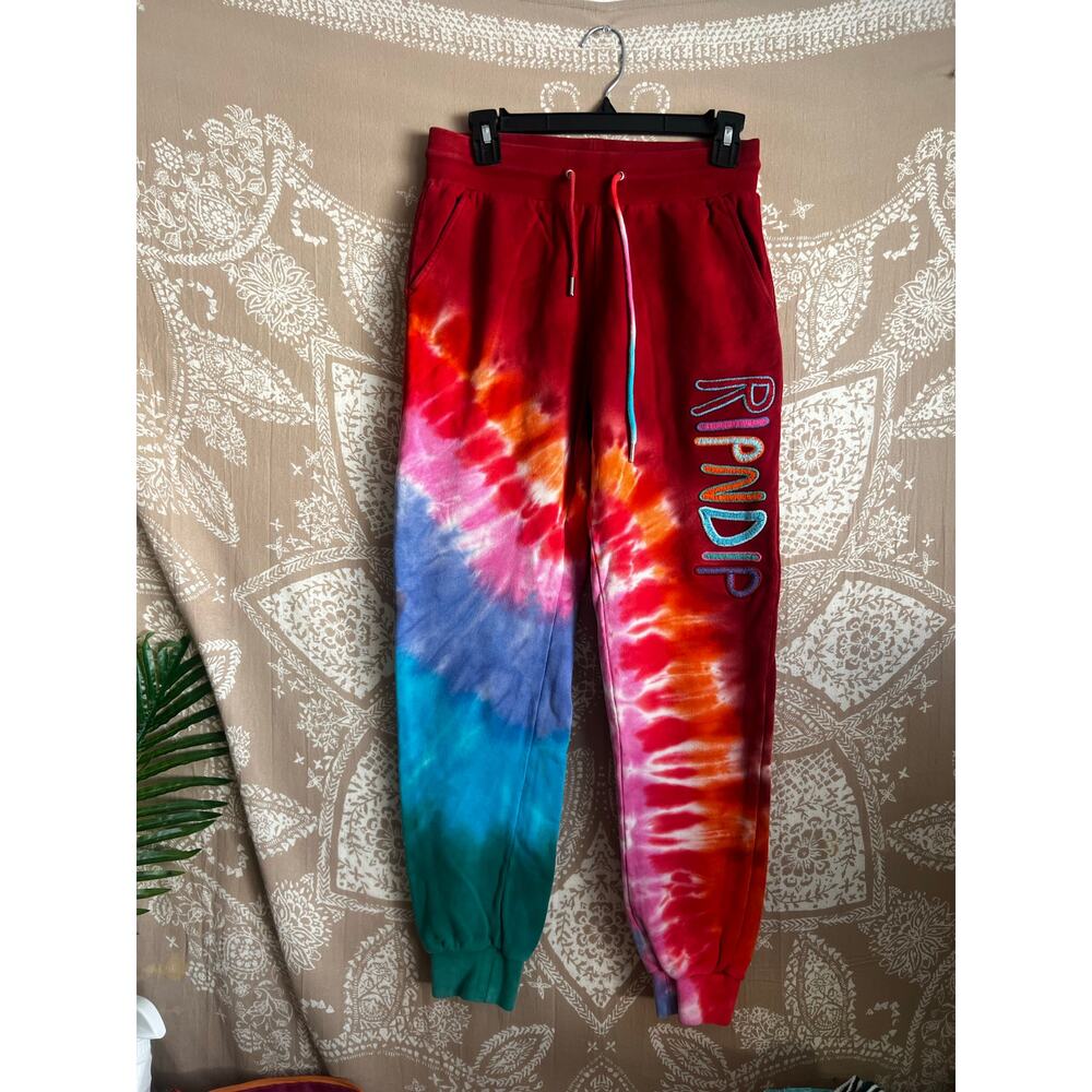 RIPNDIP OG PRISMA EMBROIDERED SWEATPANTS (RED TIE DYE) - Picture 3 of 11